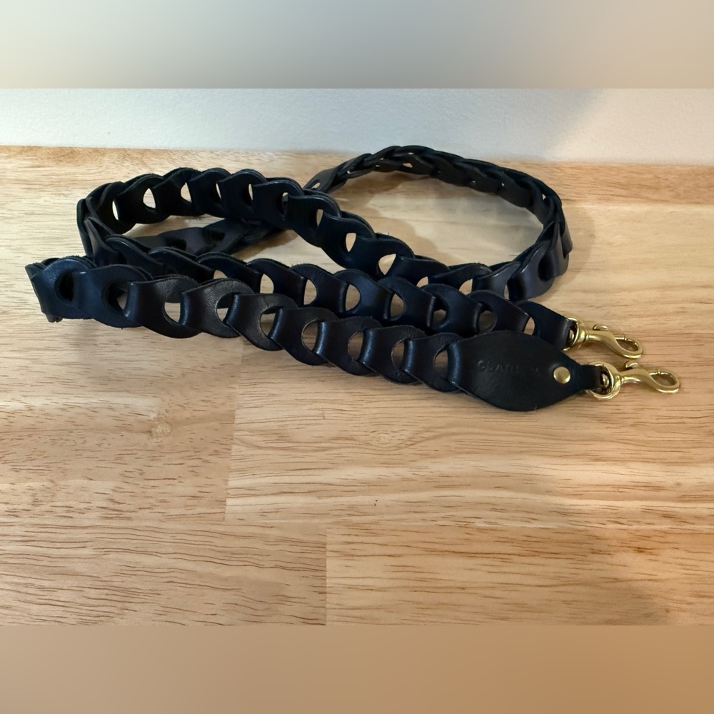 Clare V. Black Leather Crossbody Strap